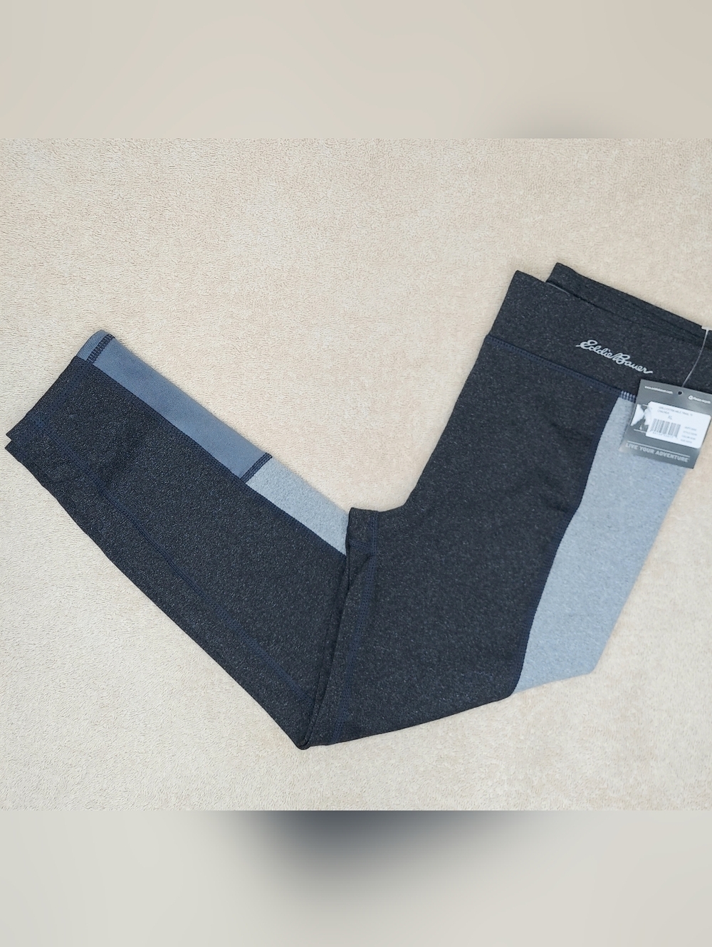 Eddie Bauer Kids' Two Toned Gray Activewear Trail Leggings Girls Size XL Sporty